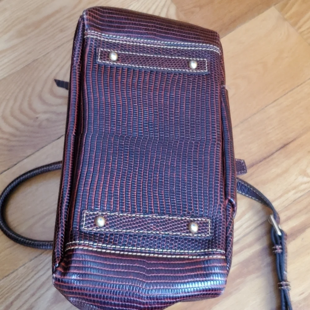 Dooney & Bourke Santorini Lizard Embossed Leather Satchel